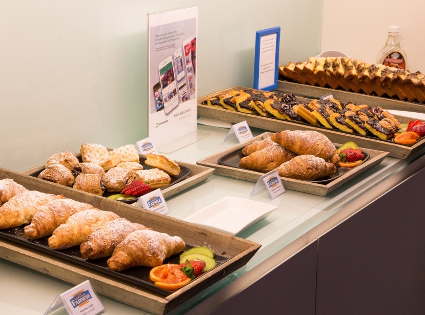 Many baked products in our breakfast buffet